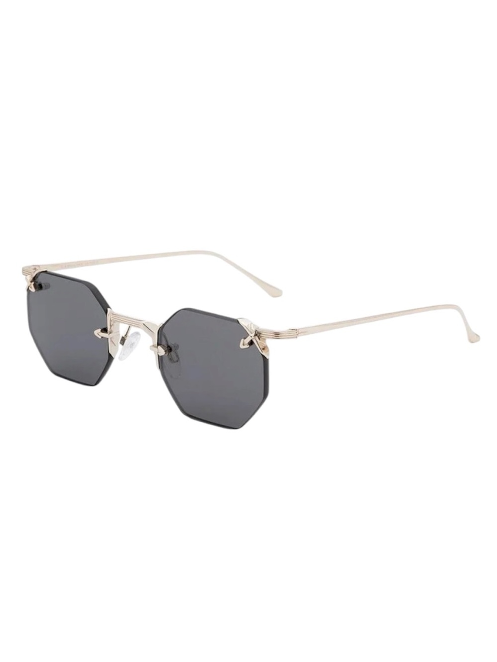 NEW Carolina Lemke Gold Rimless Geometric Sunglasses Oversized Y2K Edgy